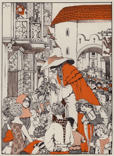 The Pied Piper (farvelitografi) af English School