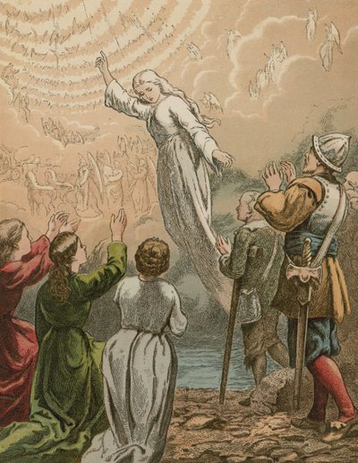 Pilgrimmene går ind i den himmelske by af English School