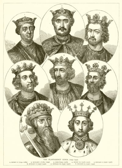 Plantagenet Kings. (1154--1399) af English School