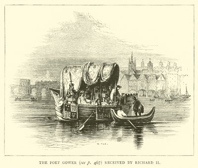 Poeten Gower modtaget af Richard II af English School