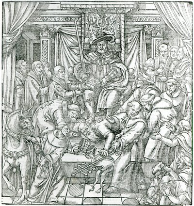 Paven undertrykt af kong Henrik VIII, 1534 af English School