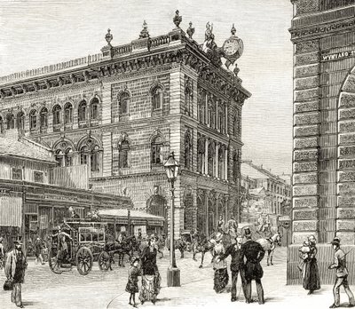 Postkontoret, George Street, Sydney, ca. 1880, fra "Australian Pictures" af Howard Willoughby, udgivet af Religious Tract Society, London, 1886 af English School