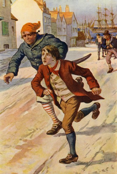 The Press-Gang (farve litho) af English School