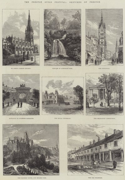 Preston Guild Festival, Sketches of Preston (gravering) af English School