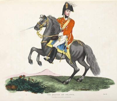 Prinsen af Orange, pub. af Richard Evans, engr Romney, illustration fra An Historical Account of the Battle of Waterloo af William Mudford, 1816 af English School