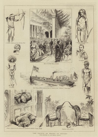 Prinsen af Wales i Ceylon (gravering) af English School