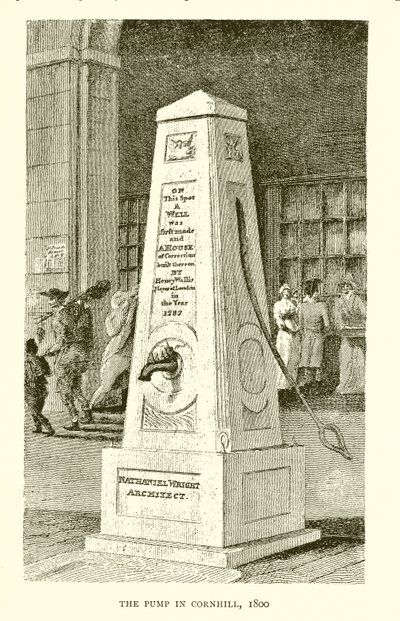Pumpen i Cornhill, 1800 af English School