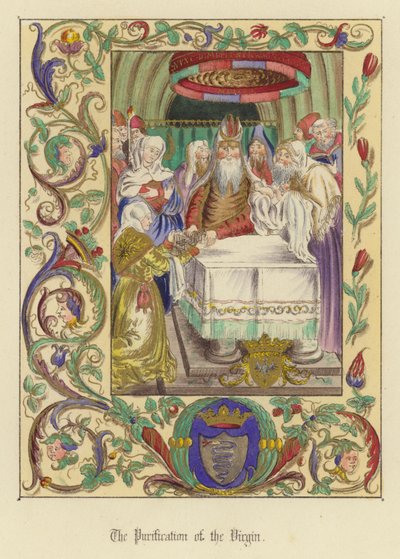 Jomfruens renselse (farve litho) af English School