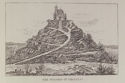 Die Pyramide von Cholula (nach einer Zeichnung in Cumplidos spanischer Übersetzung von Prescotts Mexiko) von English School