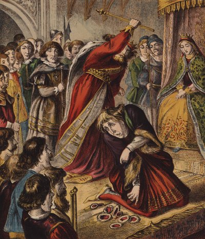 Hjerternes dronning, hun lavede nogle tærter (farve litho) af English School