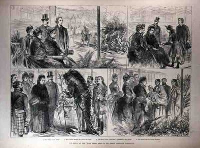 Dronningen ved Wild West Show of the Great American Exhibition, fra The Illustrated London News, 21. maj 1887 af English School