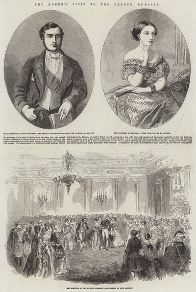 Dronningens besøg på den franske ambassade (gravering) af English School