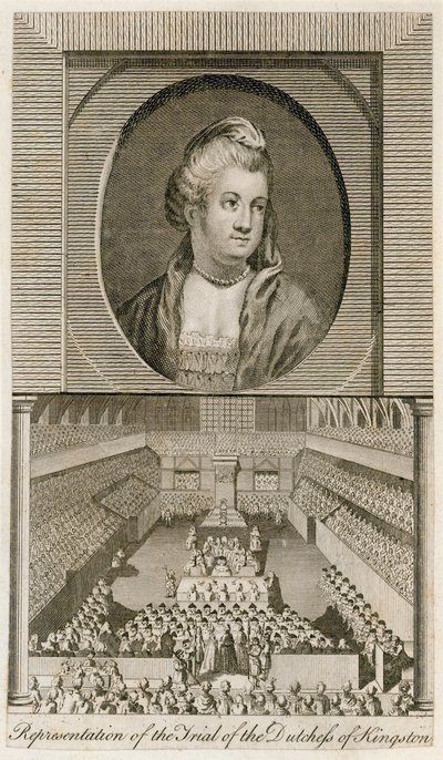 Die Darstellung des Prozesses der Herzogin von Kingston in der Westminster Hall von English School