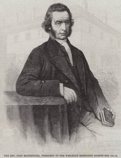 Pastor John Rattenbury, præsident for Wesleyan Methodist Society for 1861-62 (gravering) af English School
