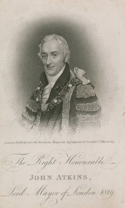 The Right Honorable John Atkins, overborgmester i London 1819 af English School