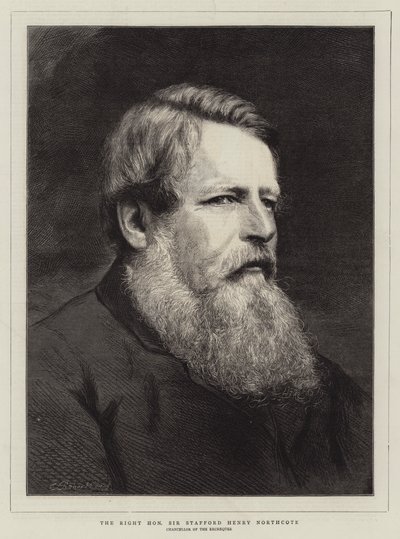 The Right Honourable Stafford Henry Northcote (gravering) af English School
