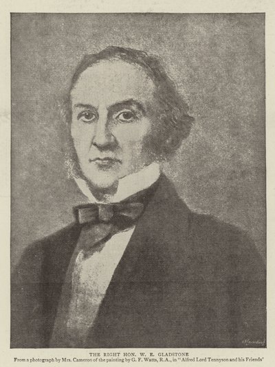 Den rigtige ærede W E Gladstone (litho) af English School