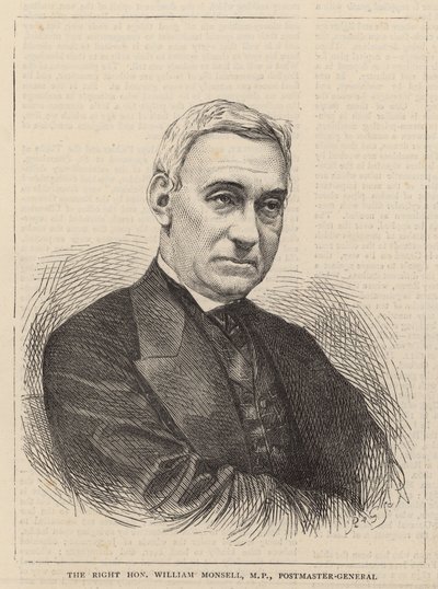 Højre ærede William Monsell, generalpostmester af English School