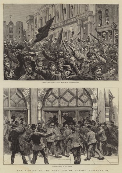 Optøjerne i Londons West End, 8. februar af English School