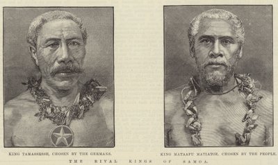 The Rival Kings of Samoa (gravering) af English School