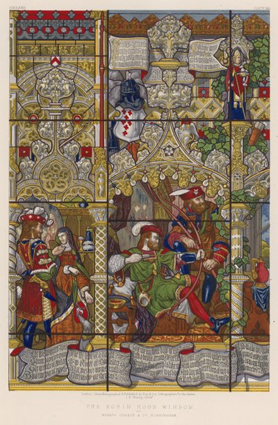 The Robin Hood Window af Mrs Chance and Co, Birmingham af English School
