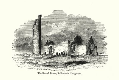 Rundetårn, Tullosherin, Dungarvan (kobberstik) af English School