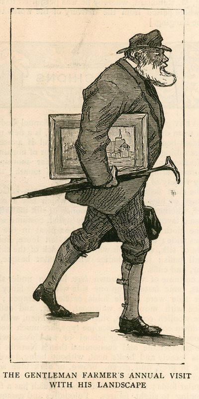 Die Royal Academy, London; Der jährliche Besuch des Gentleman-Farmers mit seiner Landschaft von English School