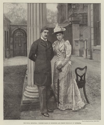 Den Kongelige Trolovelse, Prinsesse Marie af Edinburgh og Prins Ferdinand af Rumænien (gravering) af English School