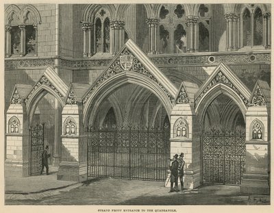 The Royal Courts of Justice: Strand foran indgange til firkanten af English School
