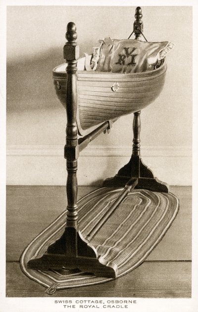 The Royal Cradle, Swiss Cottage, Osborne House, Isle of Wight, ca. 1893 (træ) af English School