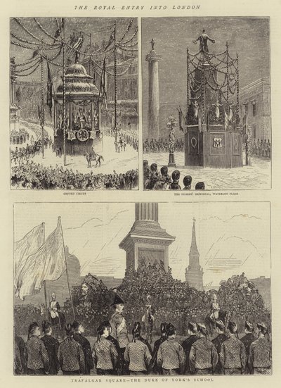 The Royal Entry into London (gravering) af English School