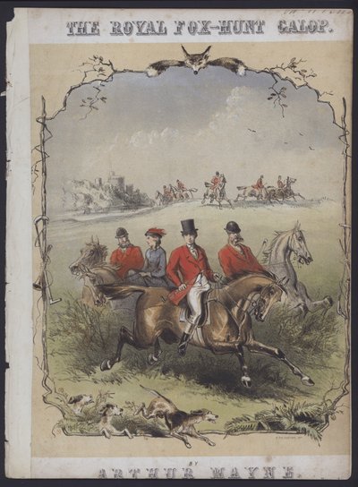 Den kongelige rævejagt Galop, af Arthur Mayne (farvelitografi) af English School