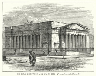 Den kongelige institution som den var i 1829 (gravering) af English School