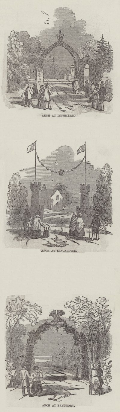 Der königliche Fortschritt nach Balmoral (Gravur) von English School