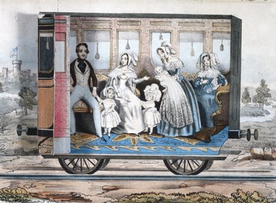Den kongelige jernbanevogn, ca. 1848 af English School