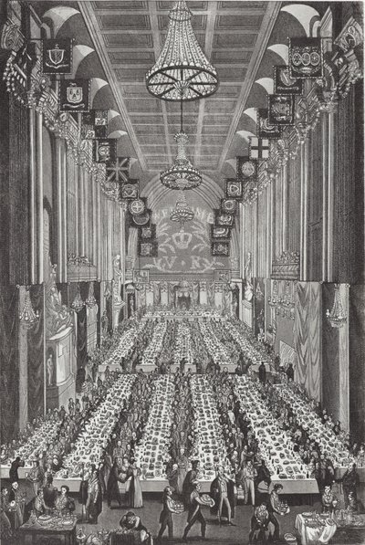 Den kongelige banket i Guildhall den 9. november 1837 af English School