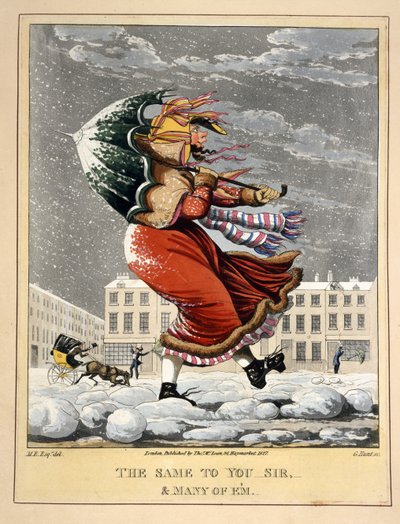 The Same to You, Sir, and Many of Em, indgraveret af G. Hunt, pub. Thos. McLean, London, 1827 (håndfarvet gravering) af English School