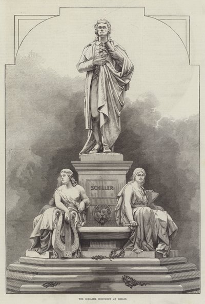 Schillermonumentet i Berlin (gravering) af English School