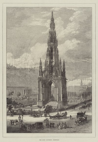Scott-monumentet, Edinburgh (gravering) af English School