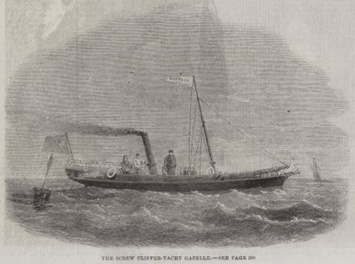 The Screw Clipper-Yacht Gazelle (gravering) af English School