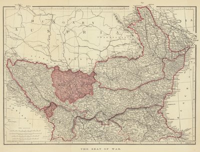 The Seat of War (farve litho) af English School