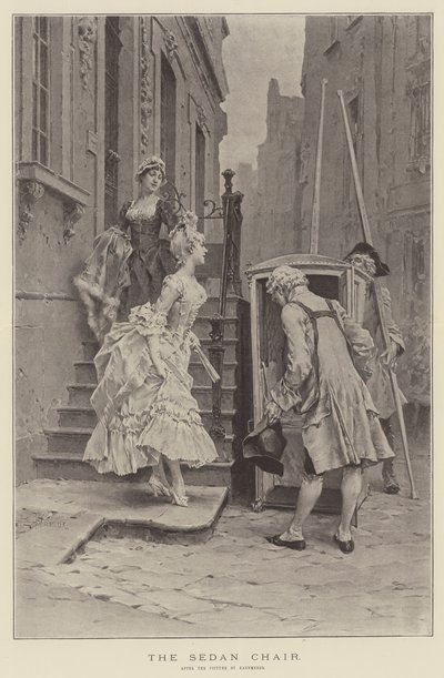 Sedan stolen (litho) af English School