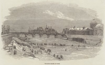 The Seine Frozen, i Paris (gravering) af English School