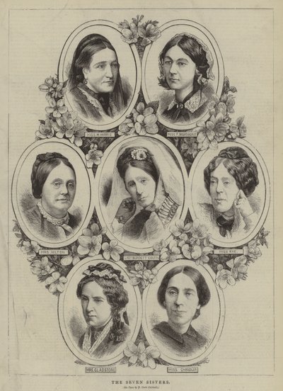 De syv søstre (kobberstik) af English School