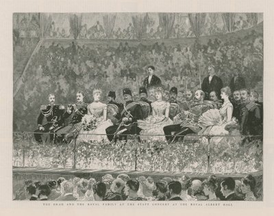Shahen og den kongelige familie ved statskoncerten i Royal Albert Hall af English School