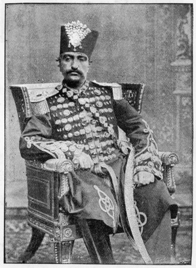 The Shah of Persia, 1893 (efter et foto af W. & D. Downey) af English School