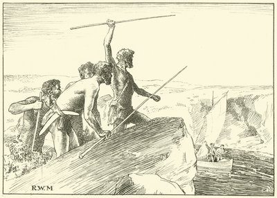 The Shook their Spears at the White Men (blæk på papir) af English School