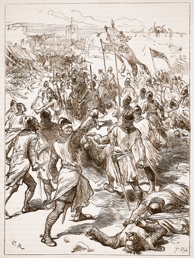 The Siege of Waterford, illustration fra Cassells Illustrated History of England (sepia foto) af English School