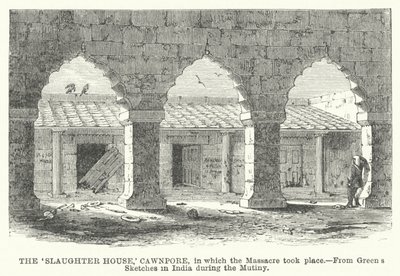 "Slagterhuset", Cawnpore, hvor massakren fandt sted af English School