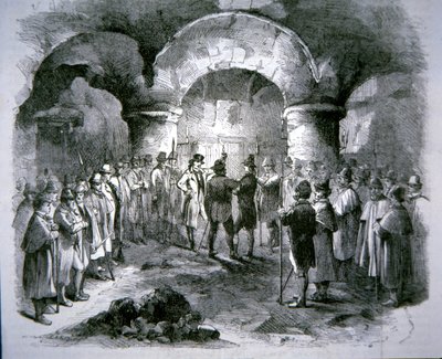 Society of United Irishmen aflægger ed mod engelsk styre (gravering) af English School